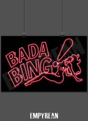 The Sopranos Bada Bing Neon Sign Style Poster Wall Art Print