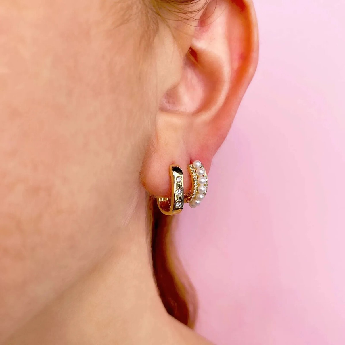 アクセサリーその他 Bezel Diamond Hoops Bezel diamond hoops 18kt gold – TOTEME