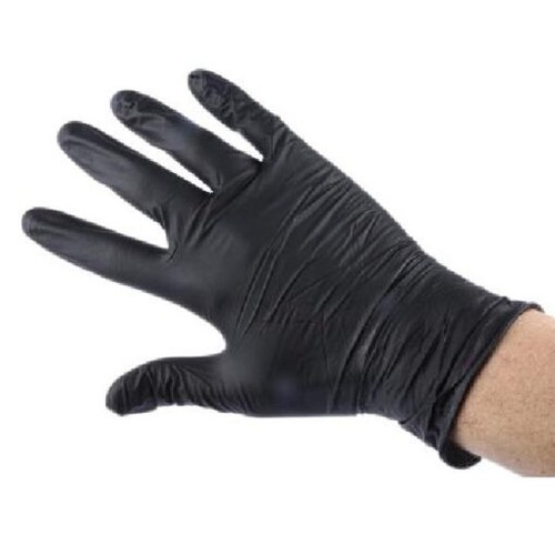 BLACK LATEX GLOVES POWDER FREE DISPOSABLE UNIGLOVES TATTOO BEAUTY SALON PIERCING - Picture 6 of 11