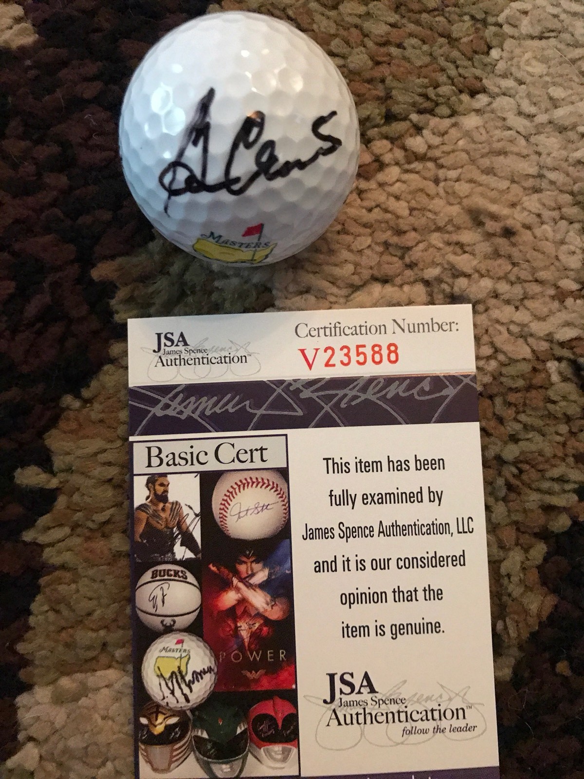 Ben Crenshaw Autographed Signed MASTERS GOLF BALL RARE HALL OF FAME JSA 2 