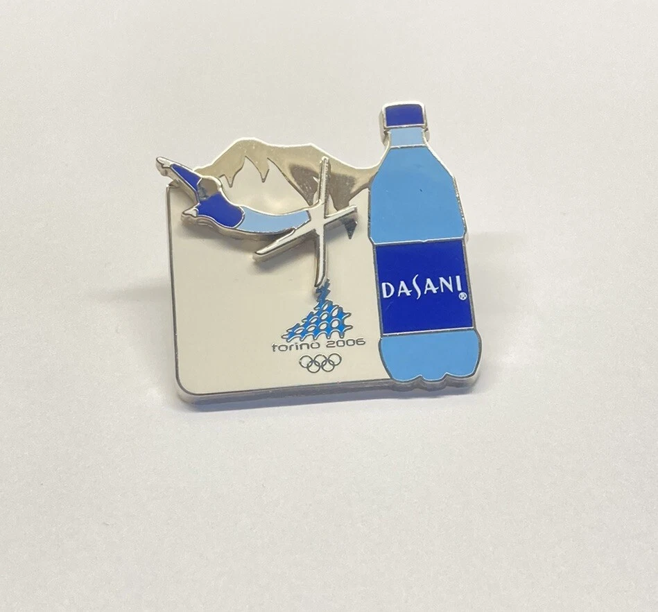 Torino 2006 Olympics Freestyle Ski Lapel Pin Enamelled Mountains Dasani Water - Image 2 of 4