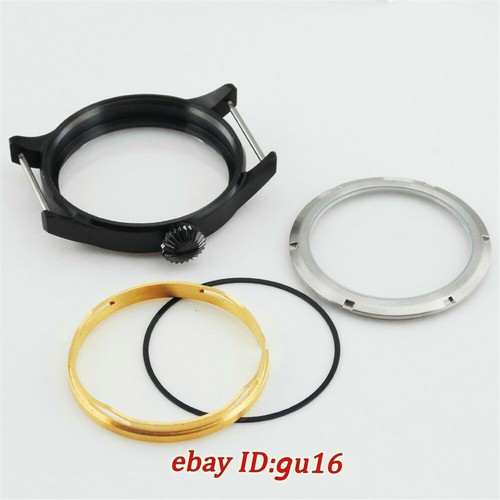 43mm Cristal Zafiro Negro PVD Estuche Reloj Ajustado ETA 6497/6498, ST36 Movimiento P214 - Imagen 3 de 4