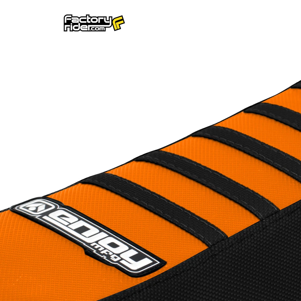 KTM SX 50 2002-2008 negro/naranja/negro cubierta de asiento acanalada por Enjoy MFG #86 Foto 3 de 4