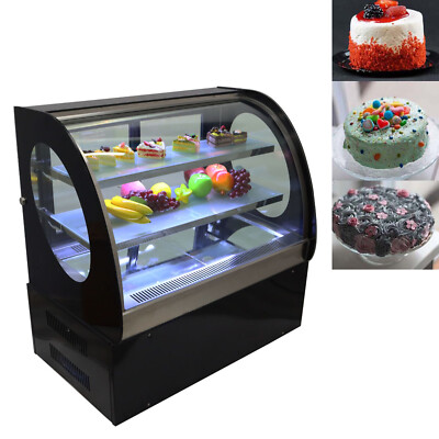 Countertop Curved cake display Showcase with LED Light 3 Layers 220V 0.4HP/300W