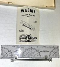 Vtg 1953 Weems & Plath Paraline Plotter model 1  w/box instruction sheet
