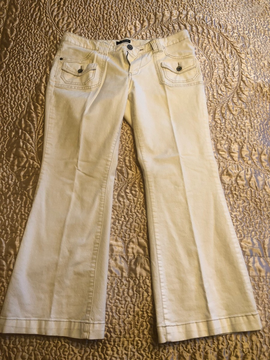 ana modern flare white denim jeans 14P flattering pockets | eBay