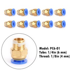 10x Pneumatic 6mm Tube X 1/8" NPT Male Connector Push In To Air Connect Fitting