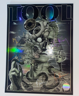 トゥルーアート Tool Band Columbus OH 3/6/22 Poster BAND & ARTIST SIGNED #'d