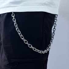 Men's Silver 12mm Pant Chain Stylish Accessoryfor Jeans