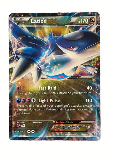 Pokemon Mega M Latios EX Full Art Holo Ultra Rare Card 102/108