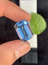 Natural 10 Ct Blue Aquamarine Emerald Cut Flawless Certified Loose Gemstone