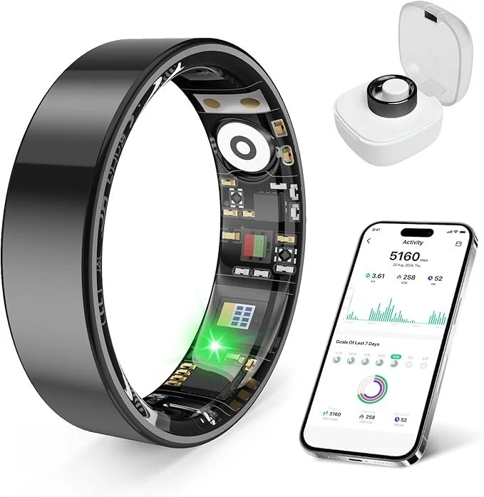 Smart Health Ring Stress and Sleep Monitoring Functions Android Ios Men Size 9