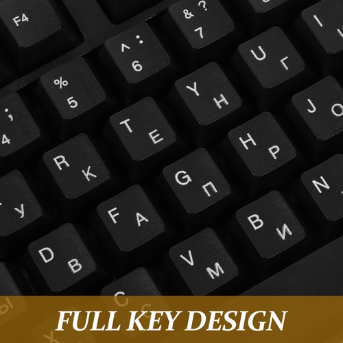USB Wired Keyboard Full Size Russian Letter Keyboard for Working Gaming - Picture 7 of 12