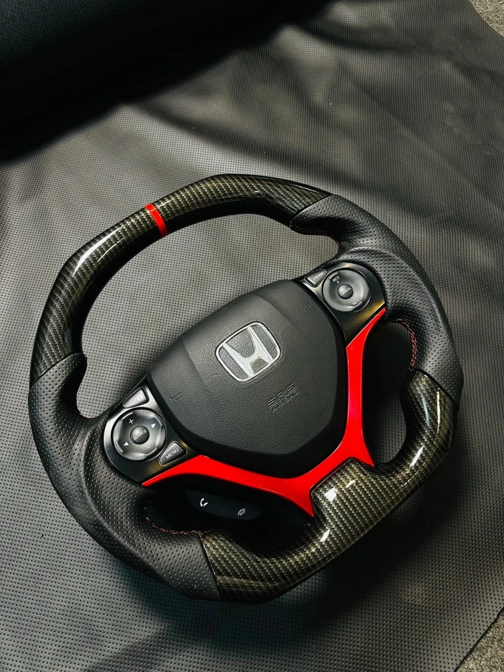 Volante deportivo de carbono Hydro Dip para HONDA CIVIC 2012-2015 Gen 9th SI nuevo Foto 3 de 4