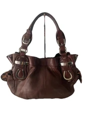 B Makowsky Leather Hobo Shoulder Bag Slouch Purse Soft Brown Medium
