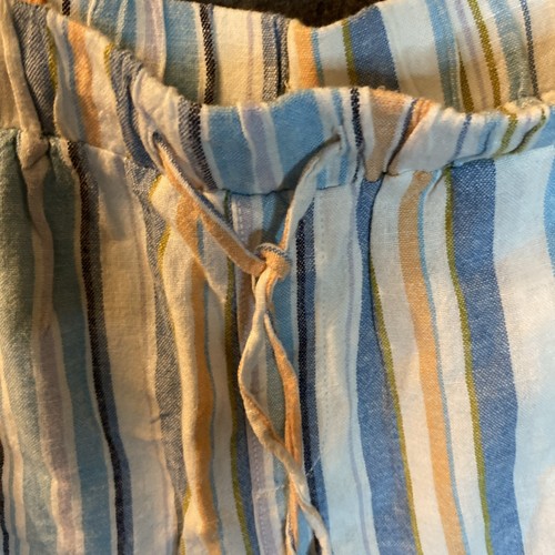 Briggs Blue Stripe Women's Medium Shorts Drawstring Pockets - Picture 3 of 11