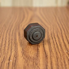 Vintage Radio Knob 1pc  1930's Octagon Hardwood 1/4" Opening w/ Set Screw