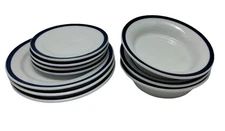 IKEA Almhult Set Of 10 Pieces Replacement White & Blue Sweden S343 81 EUC