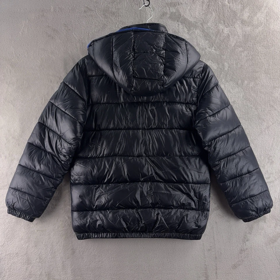 Chaqueta Diesel Puffer Juvenil Talla 10/12 Negro Azul Abrigo de Invierno Acolchado con Capucha Foto 2 de 4