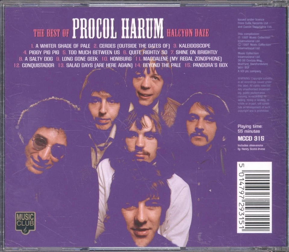 Procol Harum Best of Procol Harum - Halcyon Daze CD Europe Music Club 1997 - Image 2 of 2