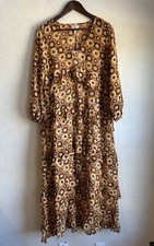 Show Me Your Mumu Fleetwood Maxi Dress M NWT Retro Floral Hippie Tiered Ruffle