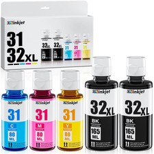 31 Ink Bottle Set - 32XL Black Ink for HP Smart Tank 7600 Series Refill Kits