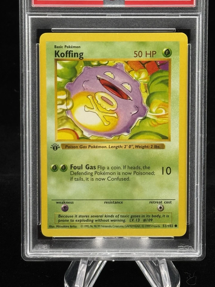 Koffing #51 1st Edition Base Set 1999 Pokémon Game PSA 9 🍃 - Image 2 of 3