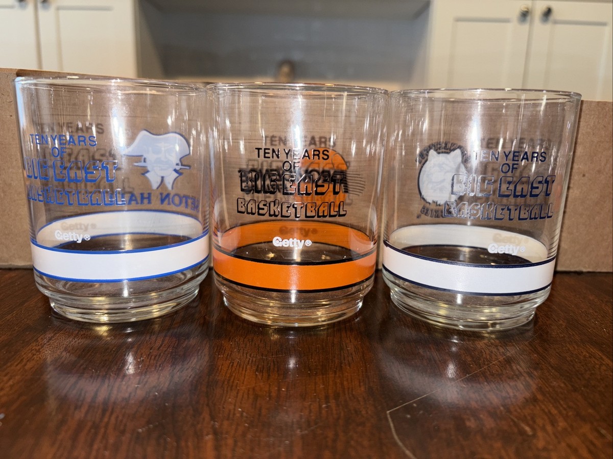 Complete Set Of 10 Big East Basketball Getty Drinking Glass  display picture 3