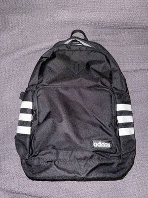 Adidas Classic 3-Stripes backpack in black with white stripes
