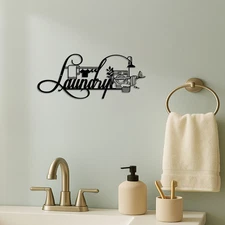 CIFbuy™ Laundry Room Metal Wall Decor Enchanting Rustic Farmhouse Sign with Time