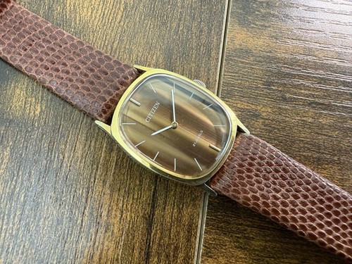Reloj Citizen Ellipse de cuerda manual para hombre esfera marrón caja dorada CA813 - Imagen 2 de 11