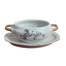 Royal Crown Porcelain Sugar Dish 55/1446 Attached Plate