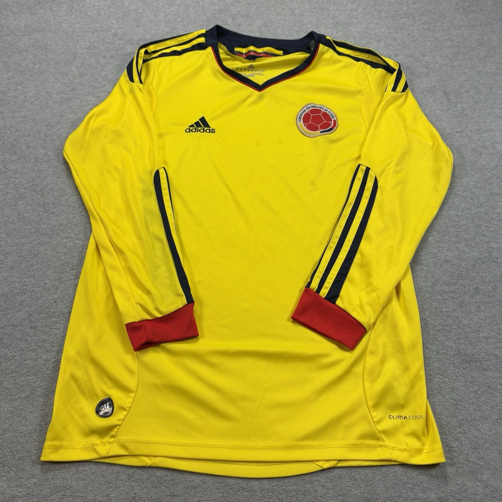 Adidas Colombia Soccer Jersey Men’s L Yellow Long Sleeve World Cup National