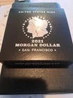 2021-S Silver Morgan Dollar, San Francisco USA Includes COA
