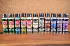 NEW DecoArt SoSoft Fabric Holographic Illusions Glitter Acrylic Paint LOT of 11