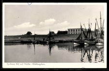 Butjadingen, Burhaver Siel mit Mütter-Erholungsheim, Ansichtskarte 