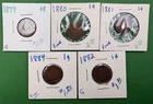 Lot Of Indian Head Pennies Cents 1879 1880 1881 1882 & 1884