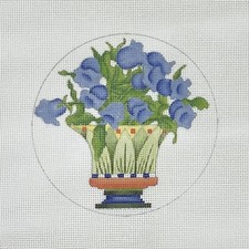 Hand painted HP Needlepoint Canvas Melissa Shirley Debbie Mumm Bluebells flowers