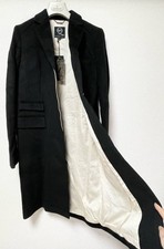 Unused Alexander McQueen Stylish Long Coat Size 40 Black Length 98cm