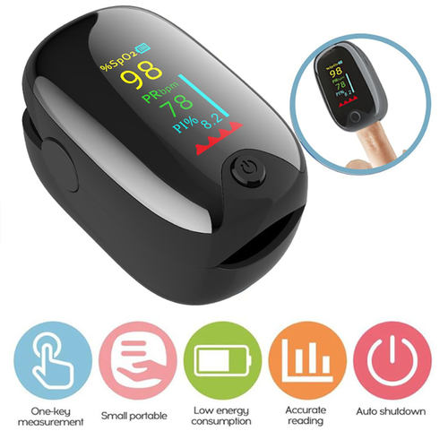 Portable Finger Pulse Oximeter SpO₂ Heart Rate Monitor – OLED Display, 1-Button - Bild 2 von 11