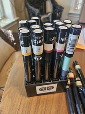 Vintage SET USED Some dry - Chartpak AD Markers LOT OF Colors with Black Caddy