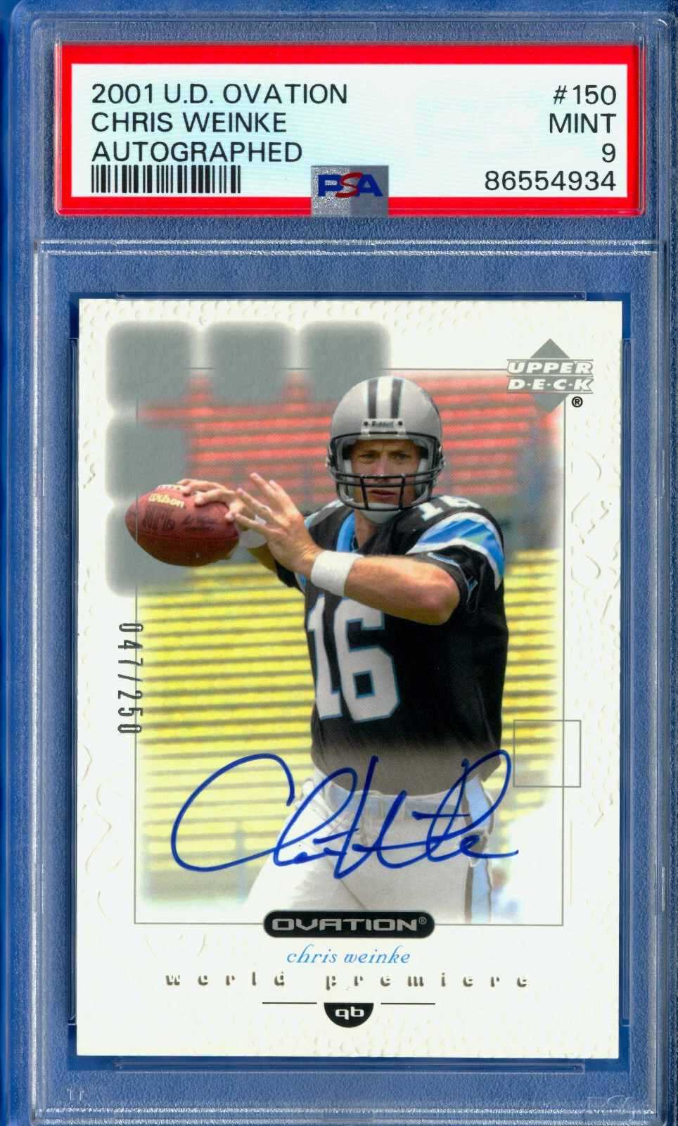 Chris Weinke Upper Deck Ovation #150 Autographed