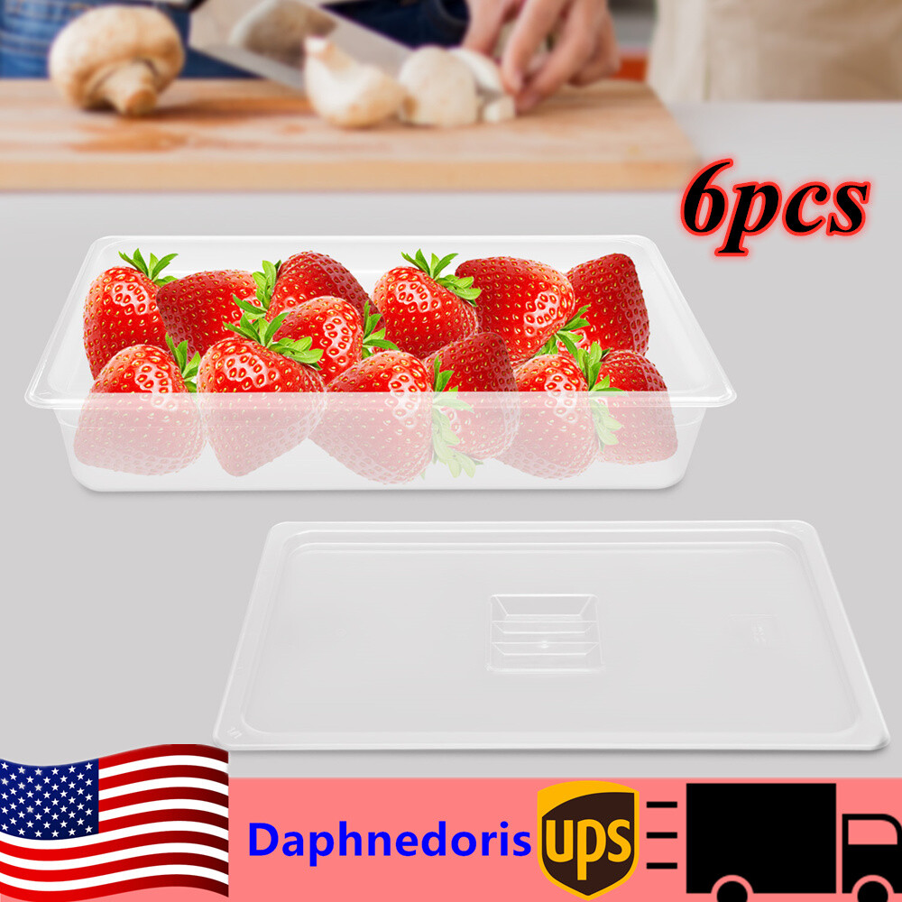 6pc Commercial Buffet Food Storage Pan with Lid for Hotels & Restaurants