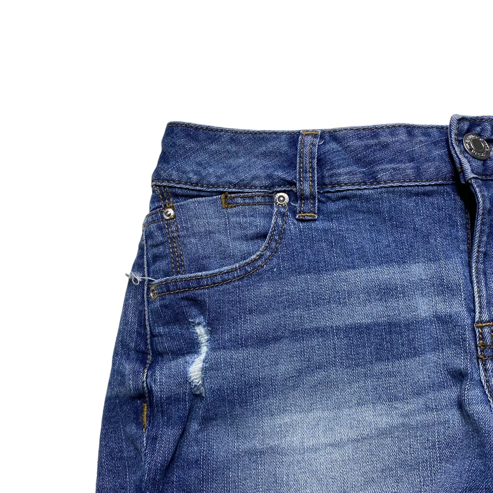 Pantalones Cortos de Jean Maurices Para Mujer Talla 2 Corte Deshilachado Desgastado Denim Lavado Medio Foto 4 de 4