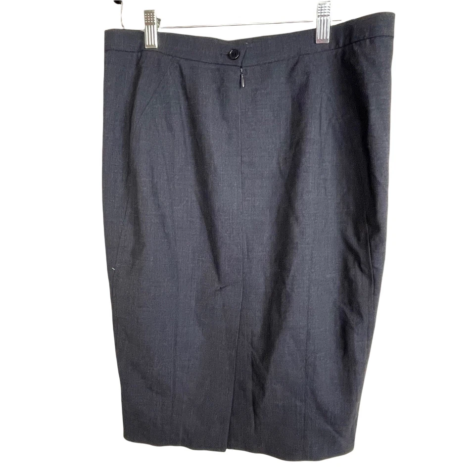 Falda de carrera BCBG Maxazria Janet mezcla de lana talla 6 azul lápiz Foto 4 de 4