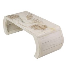 Beistelltisch Couchtisch Opiumtisch Brücke Blumentisch Lotus Weiß Mittel