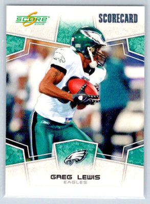 2008 Score Football - Greg Lewis - Philadelphia Eagles - SCORECARD /649 - #245