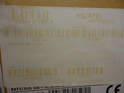 AL2012E15 NORTEL NETWORKS BAYSTACK450-12T SW BRAND NEW!