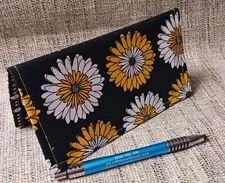 SHASTA DAISY Fabric Checkbook Cover Wallet Debit Card Registry USA Hand Made 