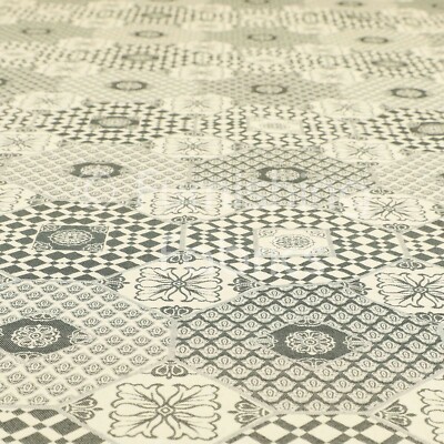Leichter Chenille Patchwork Muster Grau Farbe Polster Vorhang Stoff
